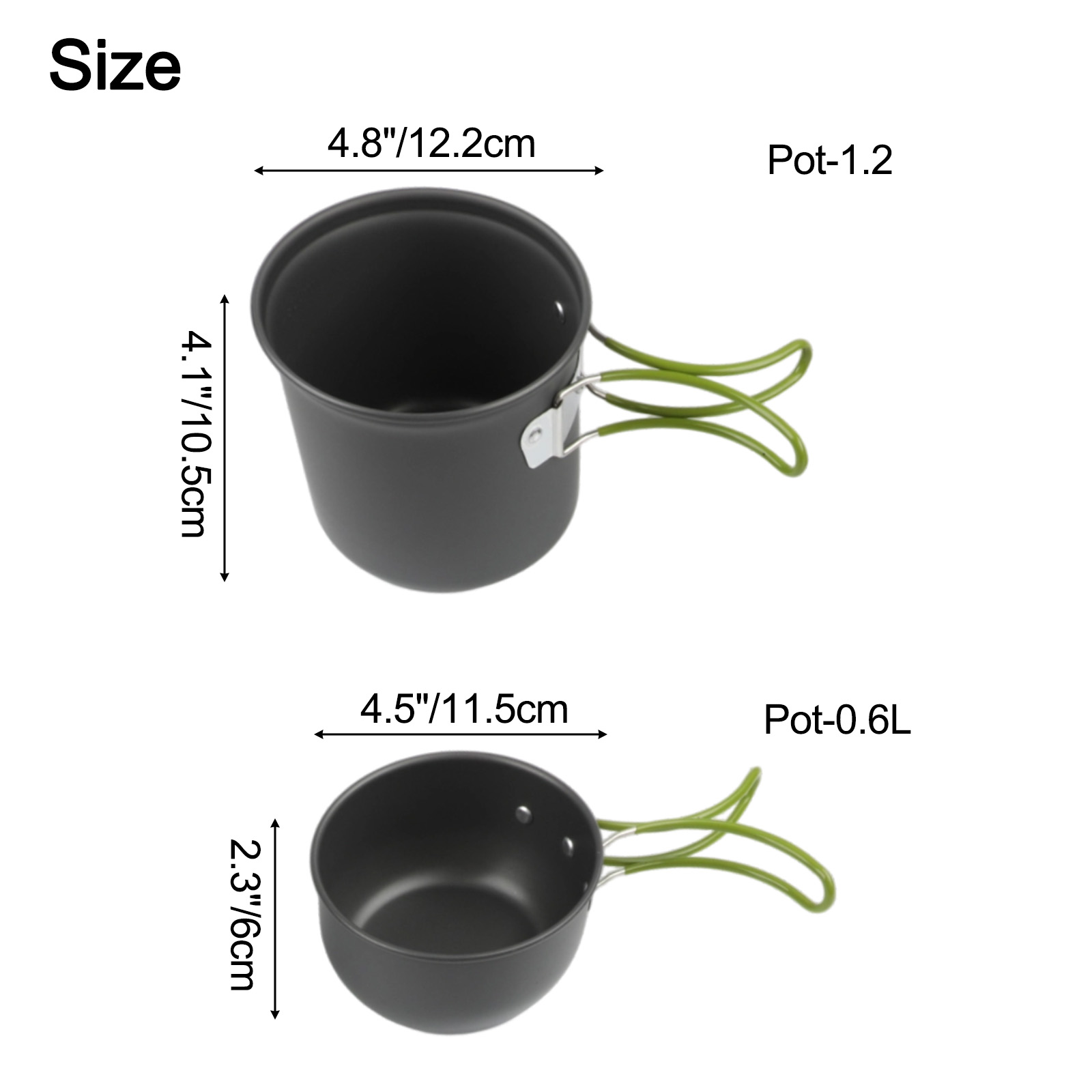 Camping Cooking Materials - Anodized Aluminum Cookware Camping Pot Set