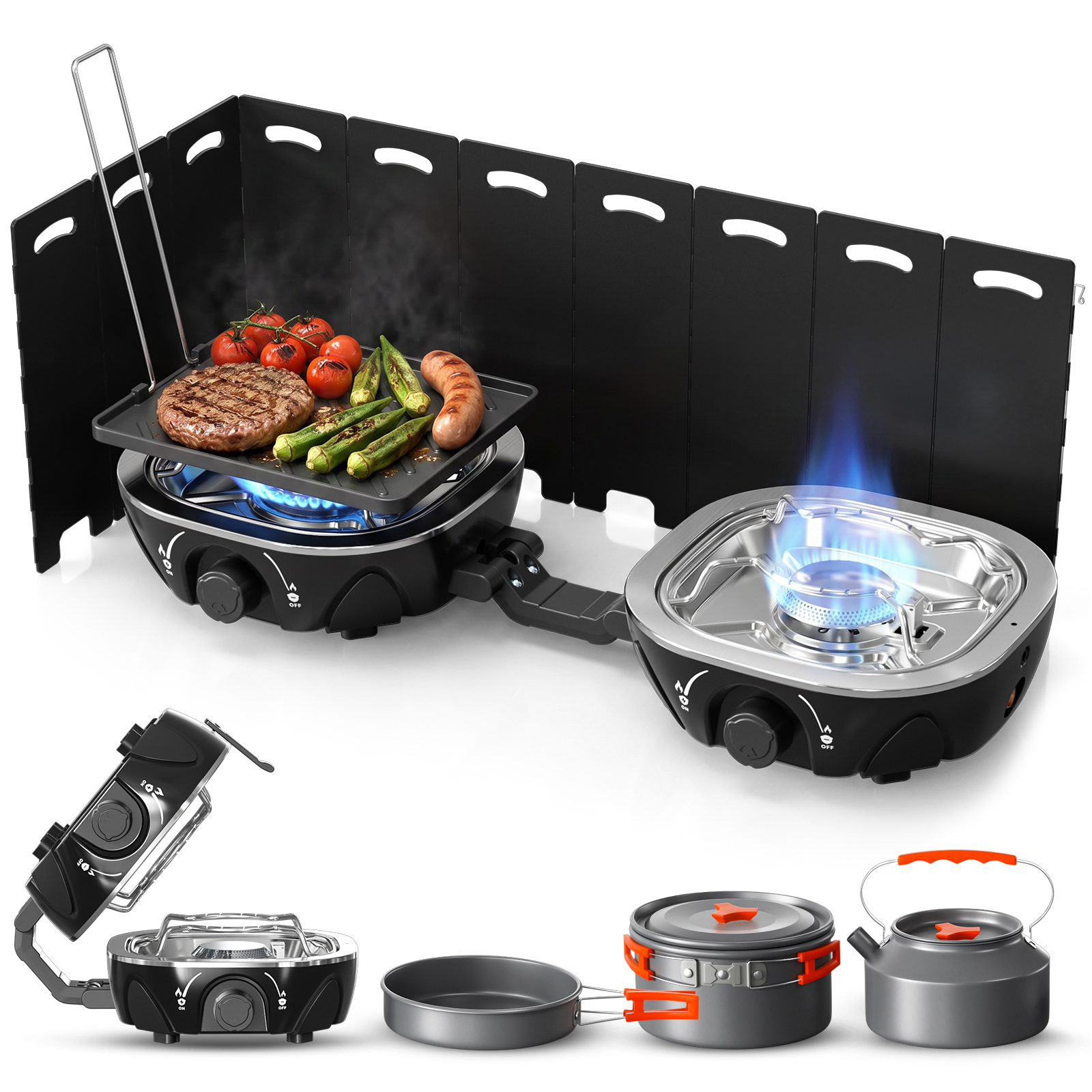 Camping Cooking Essentials - 2-Burner Pro Camping Stove,24000 BTU Camp