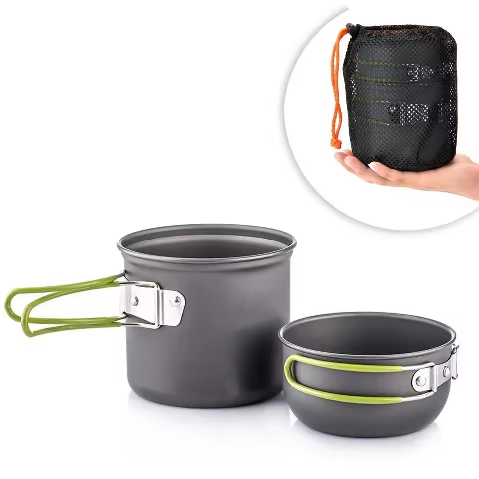 Camping Cooking Essentials - Ultralight Camping Cookware Mess Kit Camping