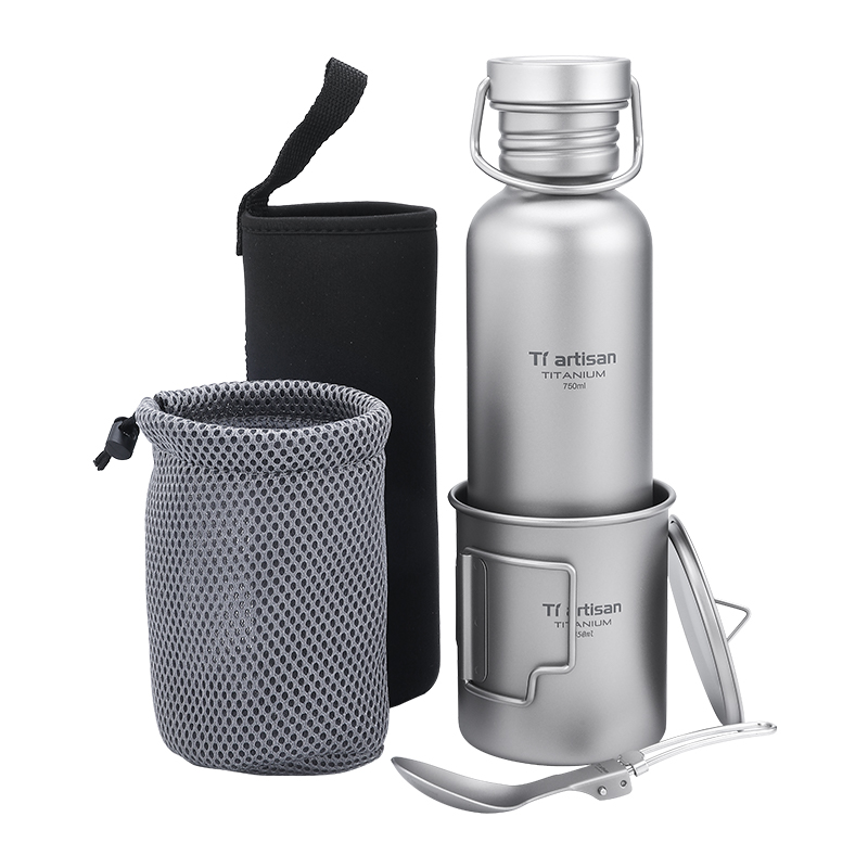 Camping Cooking Backpack - Tiartisan Titanium Cookware 3-pcs-set Cycling Water
