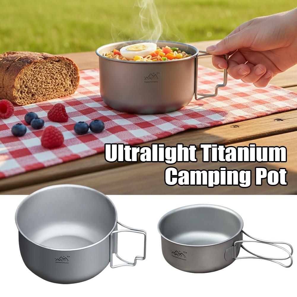 Camping Cooking Backpack - Compact Titanium Alloy Camping Pot Backpacking