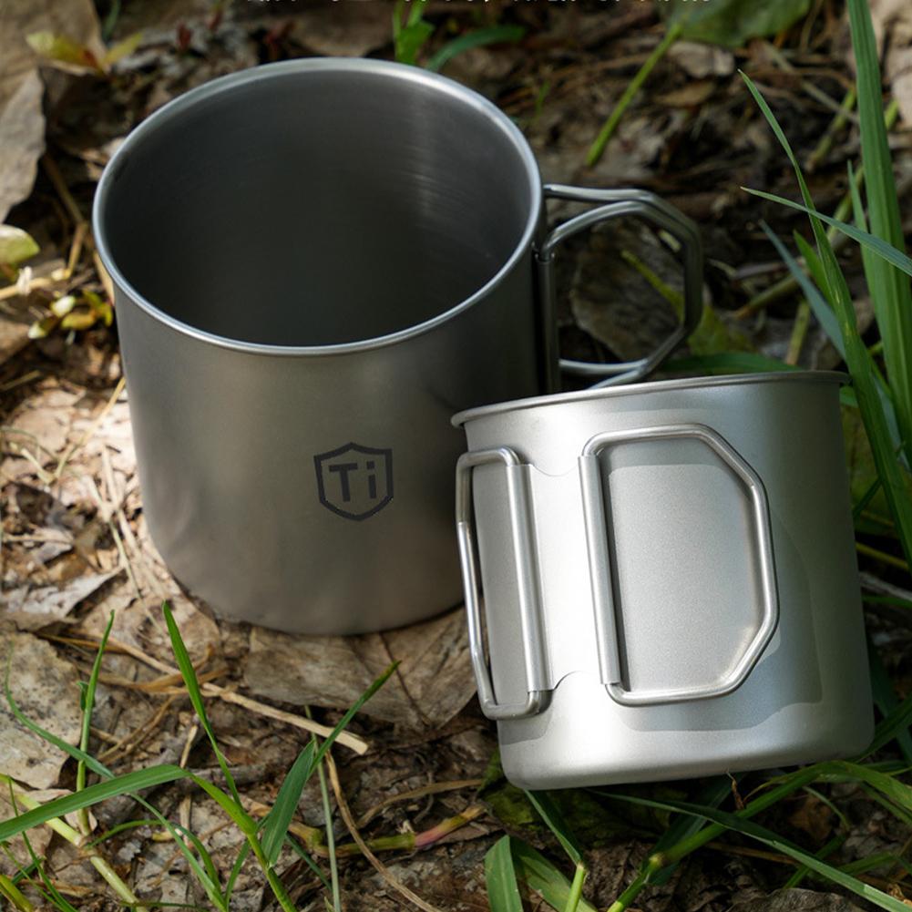 Camping Cooking Mug - Titanium Purification Water Cup, Anti-Mold Antibacterial