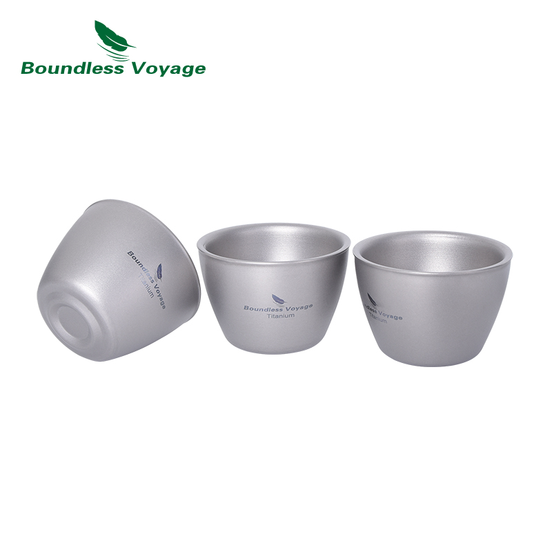 Camping Cooking Mug - Boundless Voyage Titanium Double-Wall Cup Tea