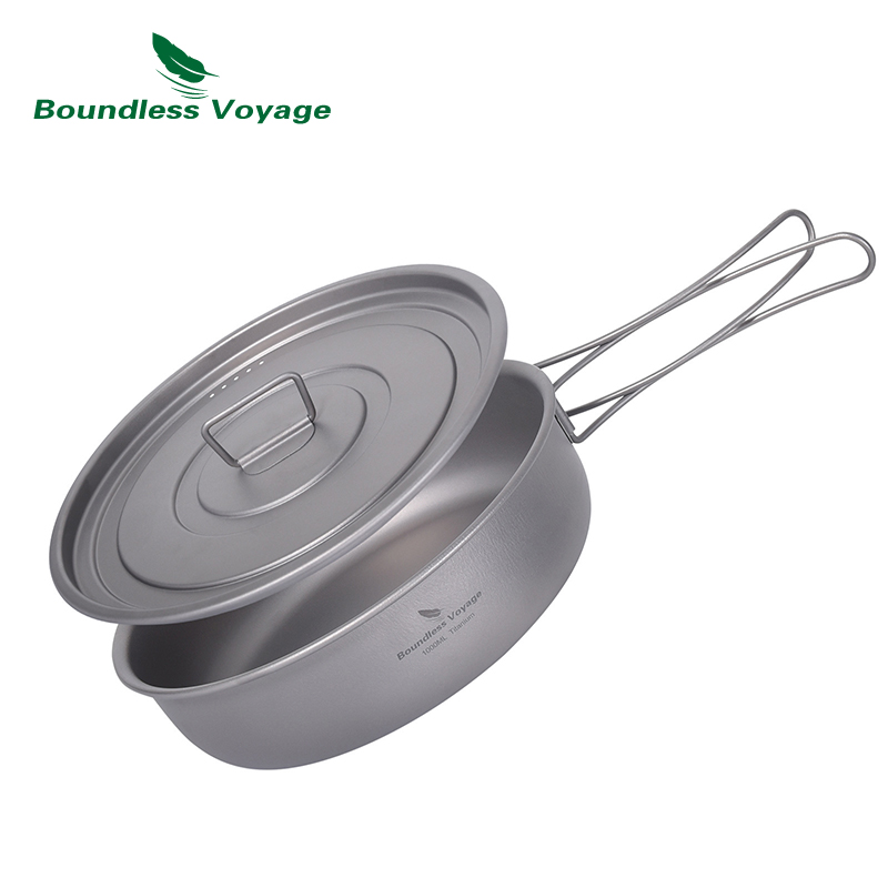 Camping Cooking Range - Boundless Voyage Titanium Non-stick Skillet with