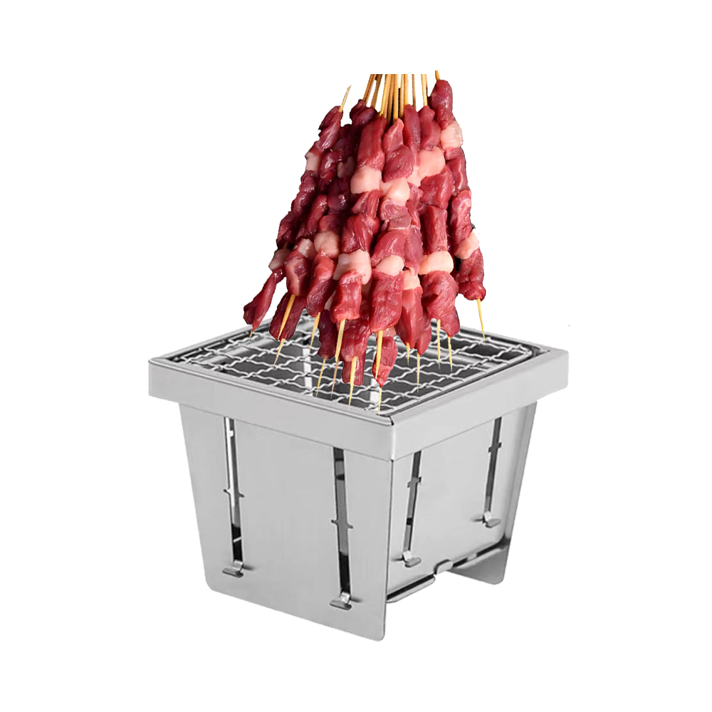 Camping Cooking Essentials - Portable BBQ Charcoal Grill Stainless Steel