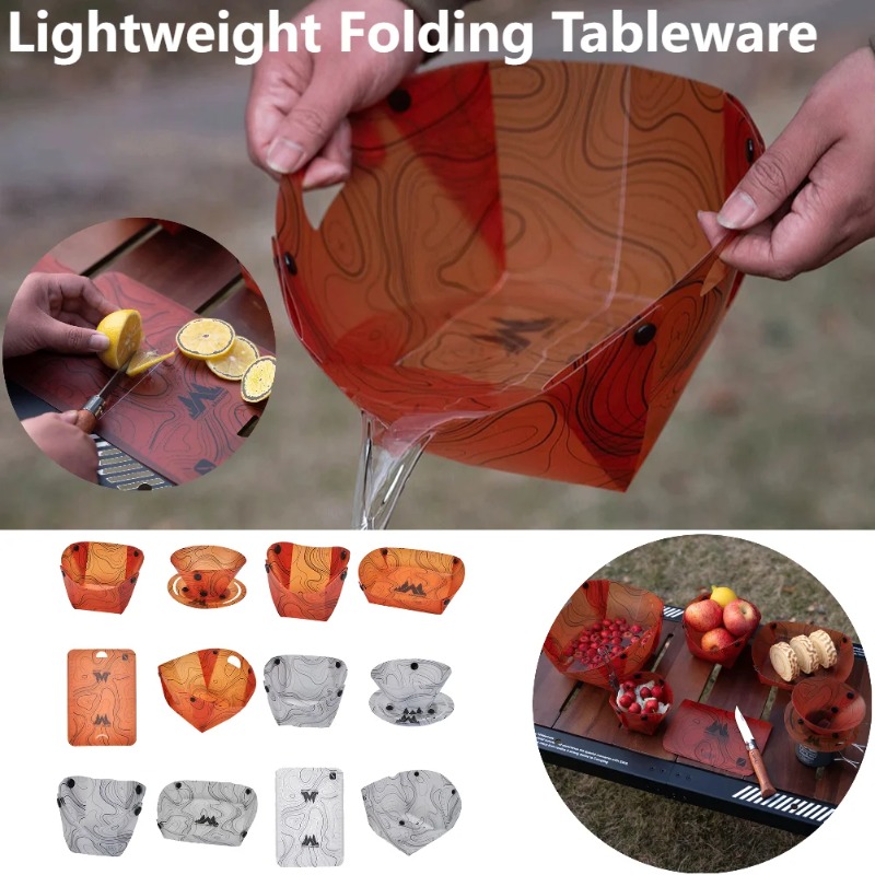 Mess Kit Titanium - Foldable Camping Tableware Portable Bowl Dinner