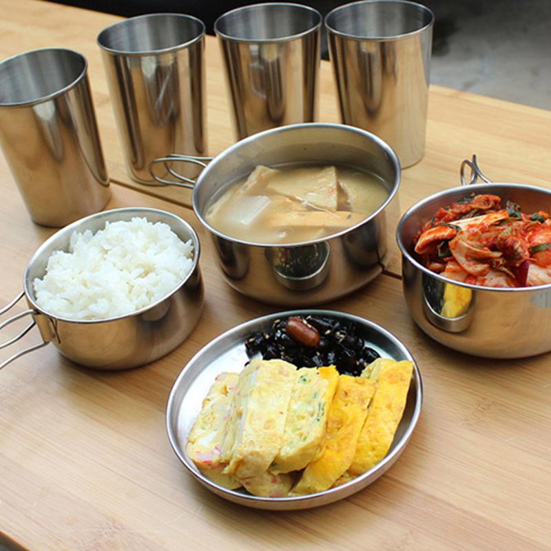 8pcs/set Stainless Steel Outdo - مراجعة Camping Cooking Essentials وسعره