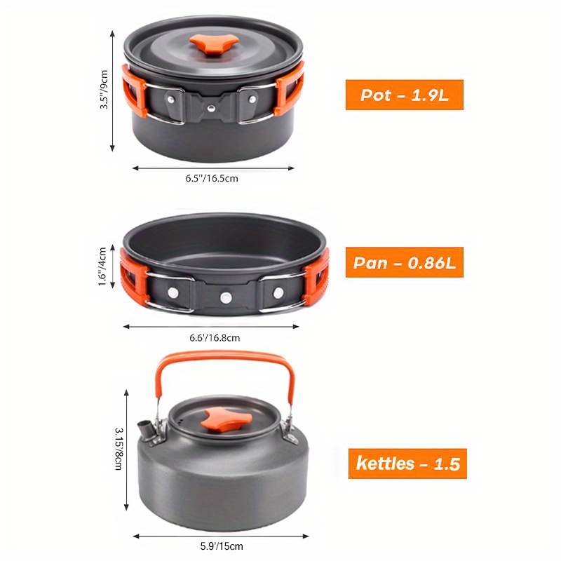 17pcs Camping Cookware Set, Po - مراجعة Camping Cooking Set With Kettle وسعره