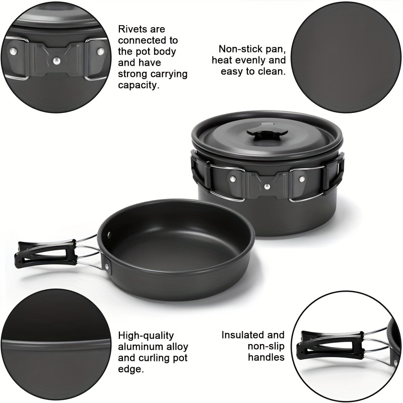 17pcs Camping Cookware Set, Po - مراجعة Camping Cooking Set With Kettle وسعره