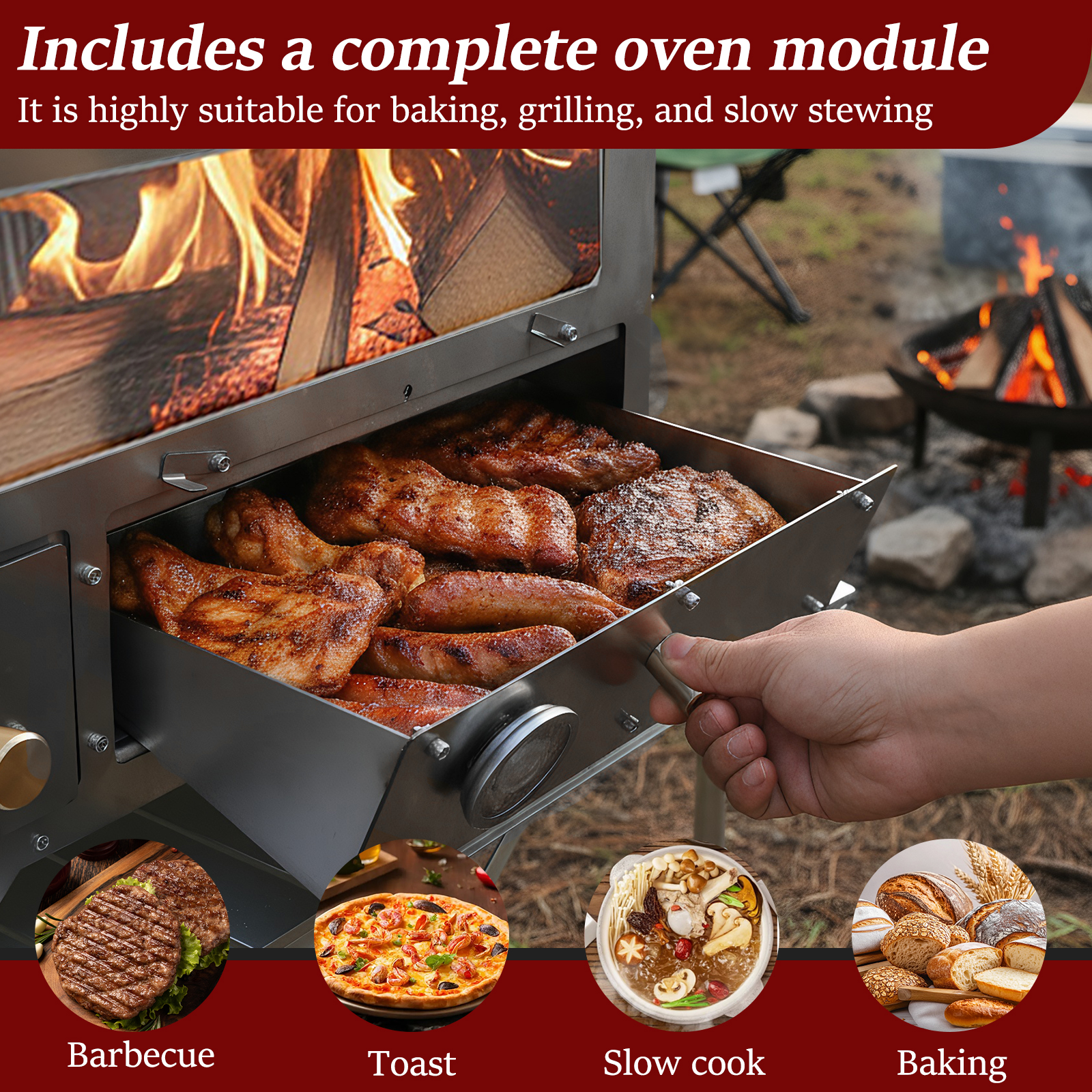 Wood Stove with Chimney Pipe P - مراجعة Camping Cooking Area وسعره