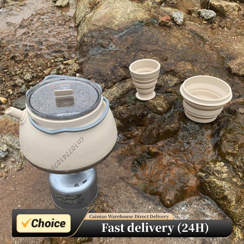 Outdoor Folding Silicone Kettl - مراجعة Camping Cooking Pots And Pans وسعره