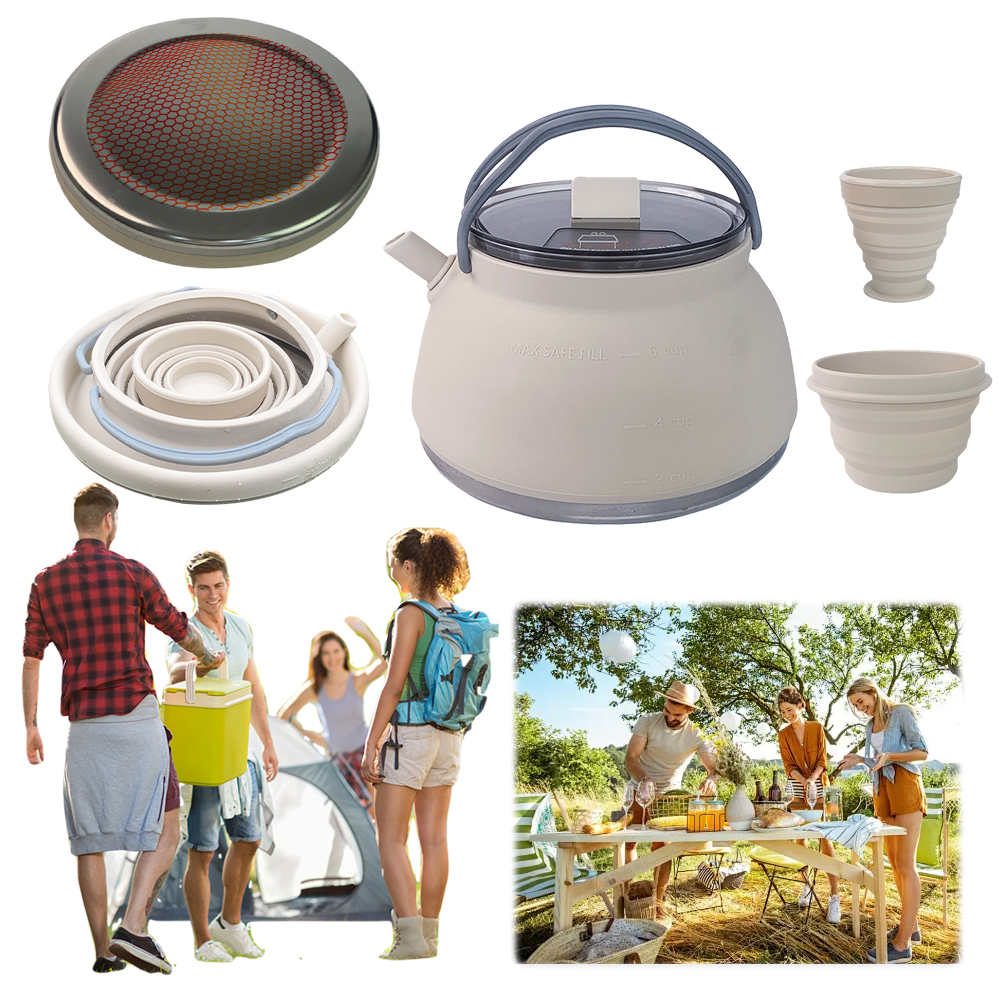 Outdoor Folding Silicone Kettl - مراجعة Camping Cooking Pots And Pans وسعره
