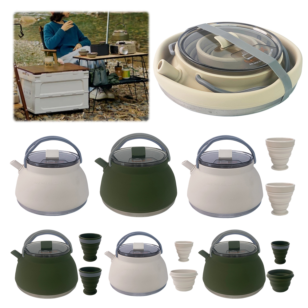 Outdoor Folding Silicone Kettl - مراجعة Camping Cooking Pots And Pans وسعره
