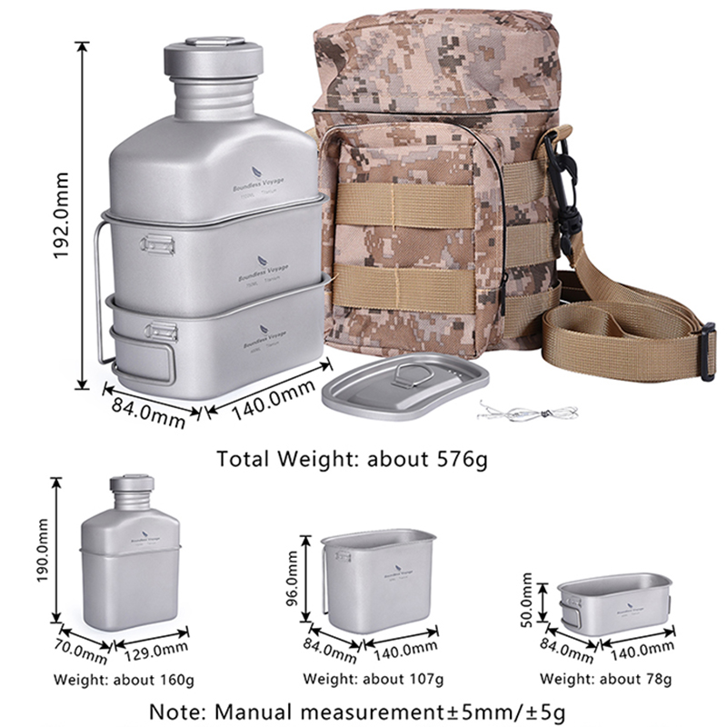 Boundless Voyage Outdoor Milit - مراجعة Mess Kit Titanium وسعره