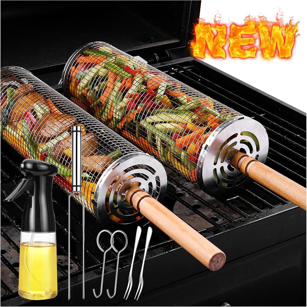 Large Round Stainless Steel Gr - مراجعة Camping Cooking Area وسعره