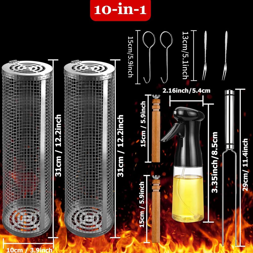 Large Round Stainless Steel Gr - مراجعة Camping Cooking Area وسعره