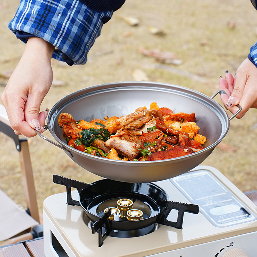 Titanium Wok Pan with Lid Doub - مراجعة Mess Kit Titanium وسعره
