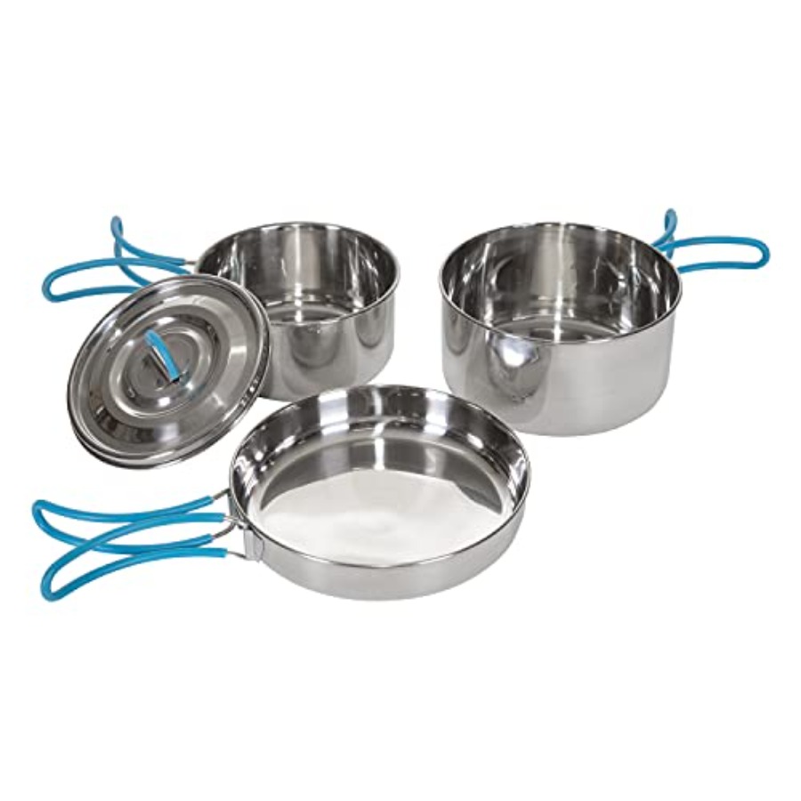 Stainless Steel Camping Cookwa - مراجعة Nesting Camping Cooking Set وسعره