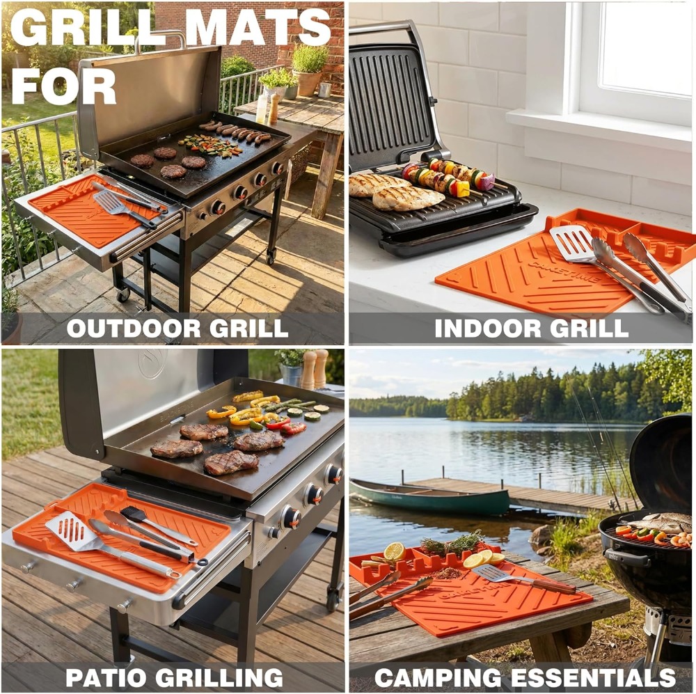 Silicone Grill Mats for Blacks - مراجعة Camping Cooking Area وسعره