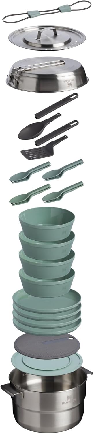 26-Piece Camp Kitchen Cook Set - مراجعة Nesting Camping Cooking Set وسعره