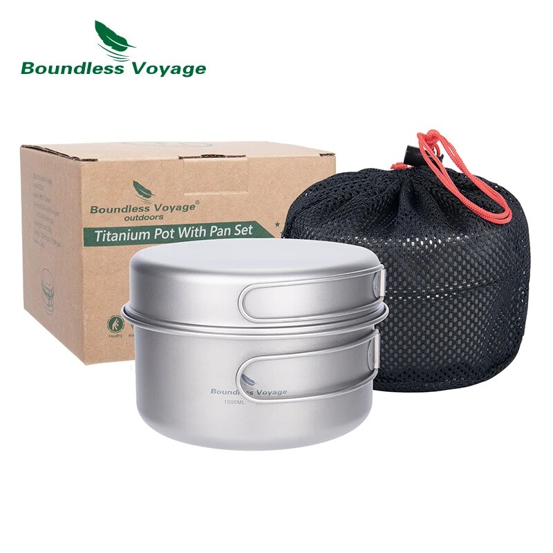 Boundless Voyage Titanium Pot  - مراجعة Camping Cooking Set Large وسعره
