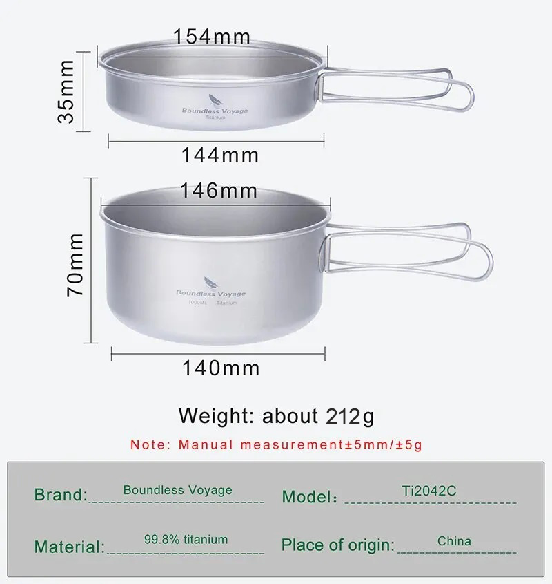 Boundless Voyage Titanium Pot  - مراجعة Camping Cooking Set Large وسعره