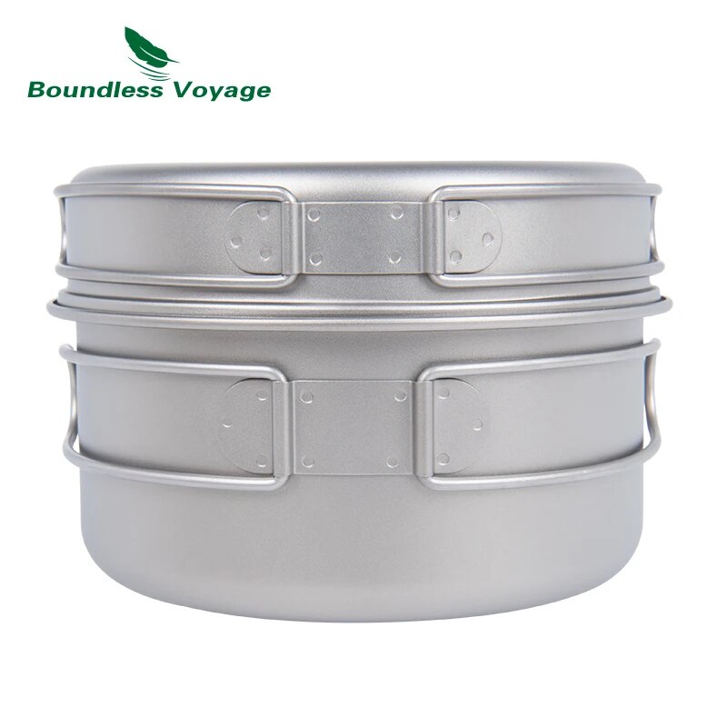 Boundless Voyage Titanium Pot  - مراجعة Camping Cooking Set Large وسعره