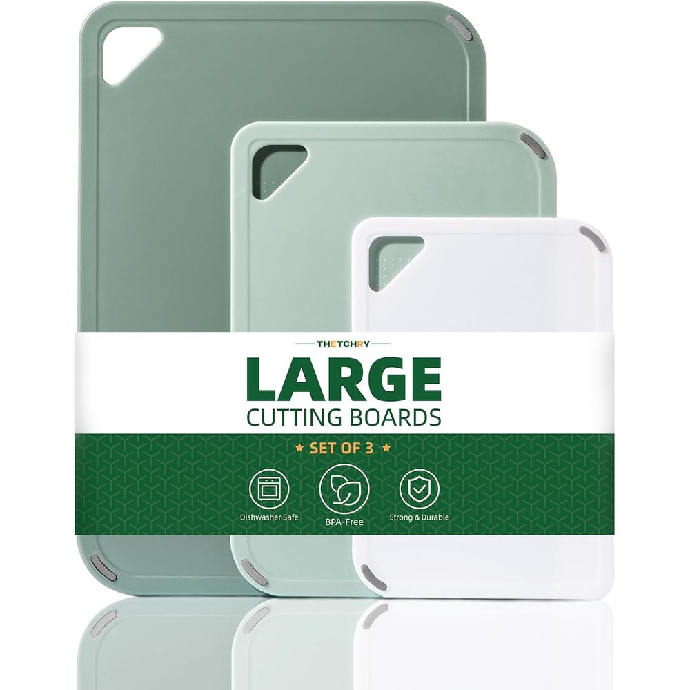 Plastic Cutting Board Set of 3 - مراجعة Camping Cooking Set Large وسعره