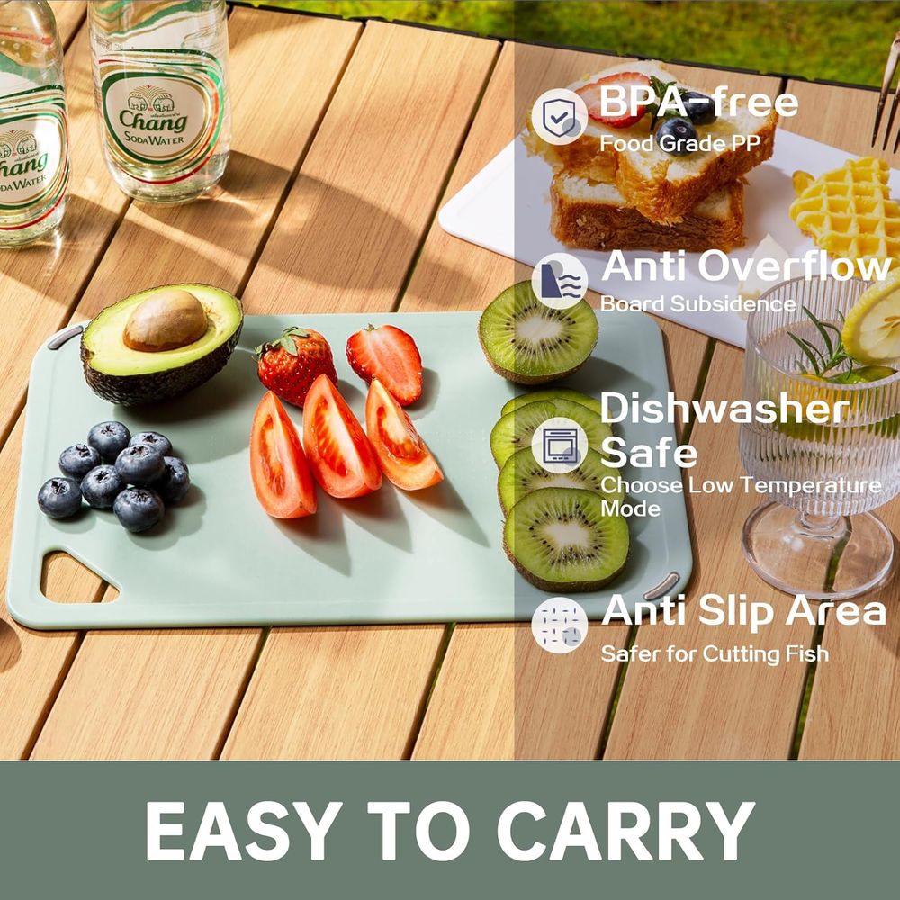 Plastic Cutting Board Set of 3 - مراجعة Camping Cooking Set Large وسعره