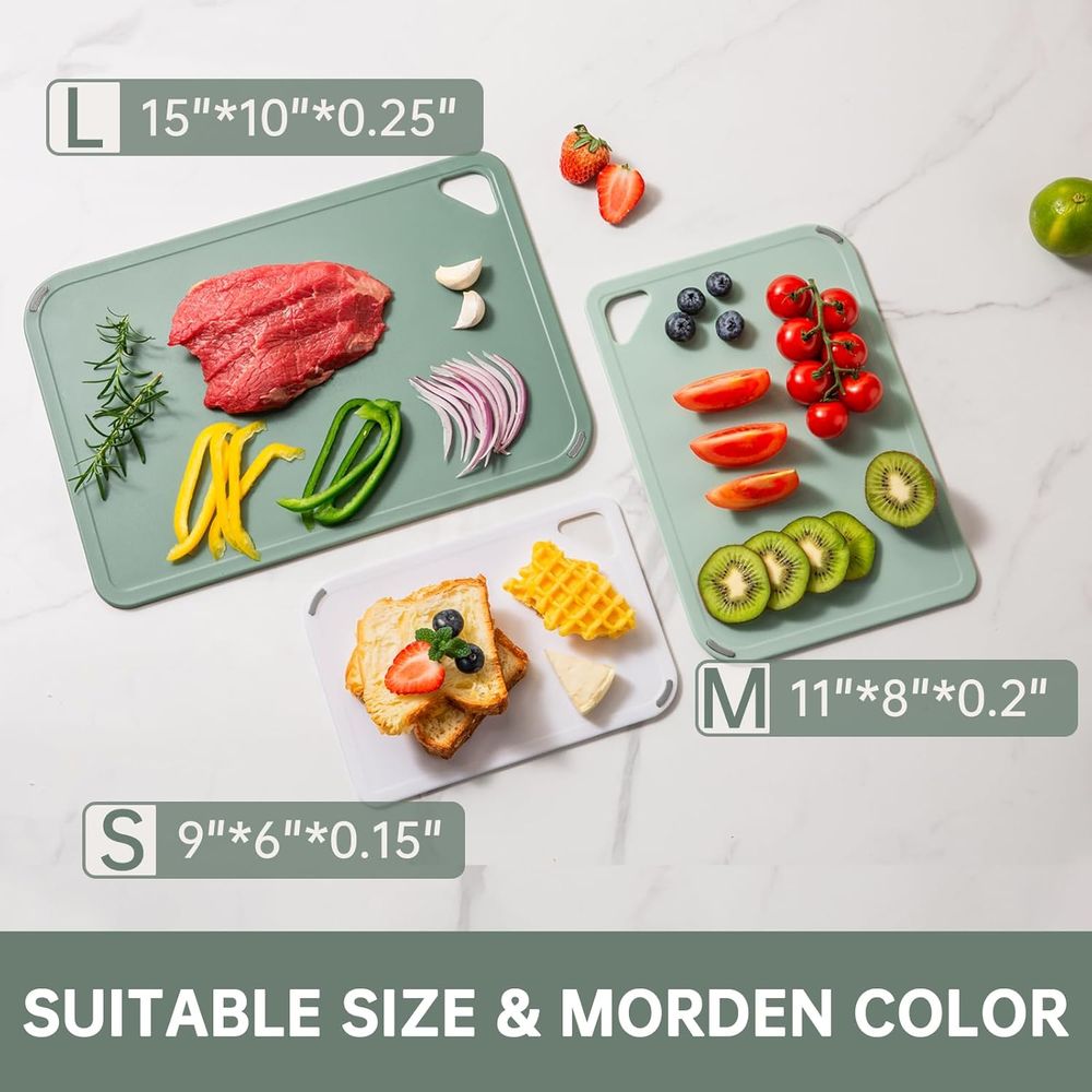 Plastic Cutting Board Set of 3 - مراجعة Camping Cooking Set Large وسعره