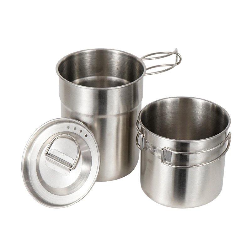 2Pcs/Set Camping Kettle Stainl - مراجعة Camping Cooking Set With Kettle وسعره