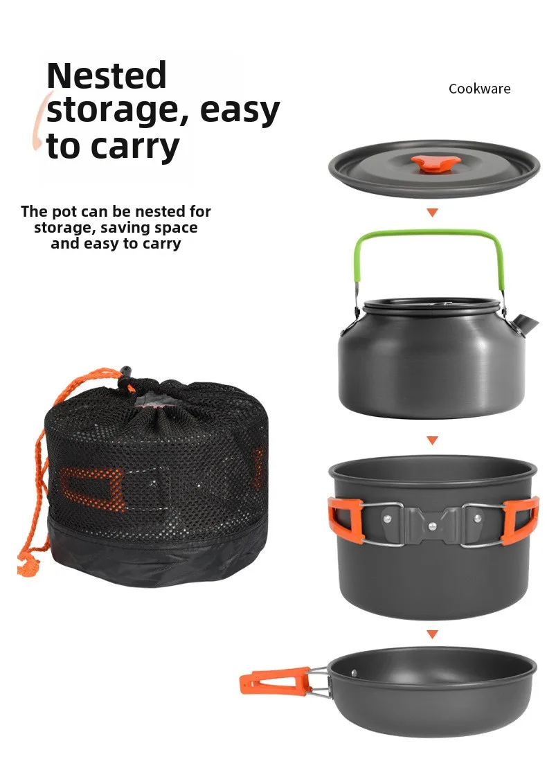 DS-308 Outdoor large capacity  - مراجعة Nesting Camping Cooking Set وسعره