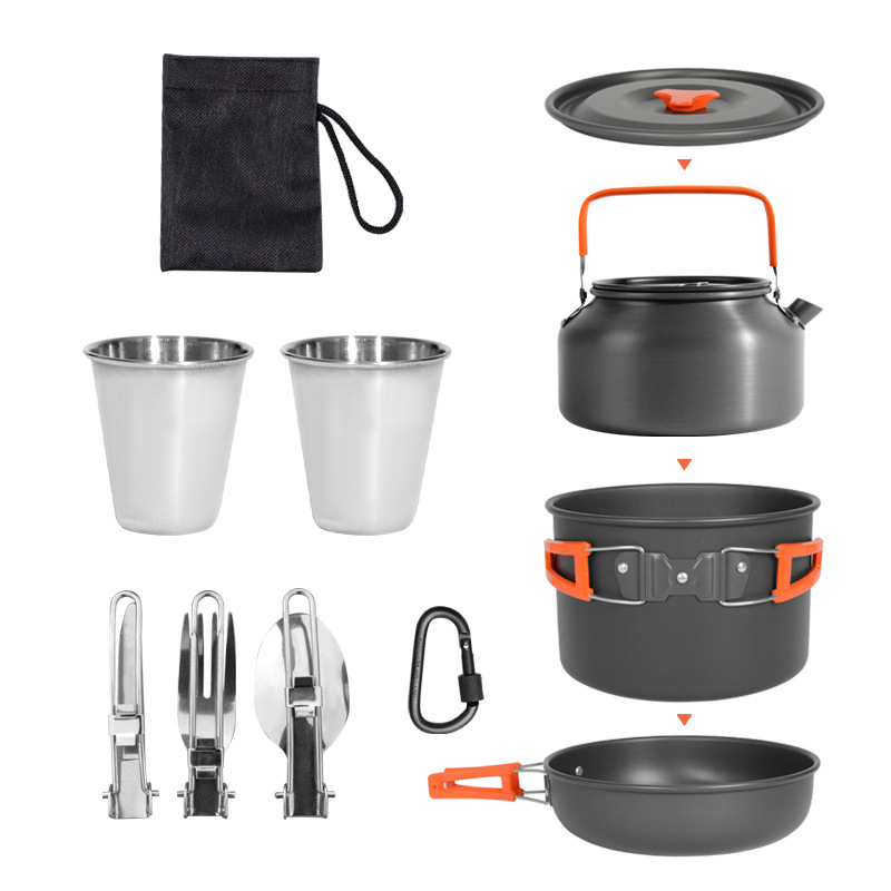 DS-308 Outdoor large capacity  - مراجعة Nesting Camping Cooking Set وسعره