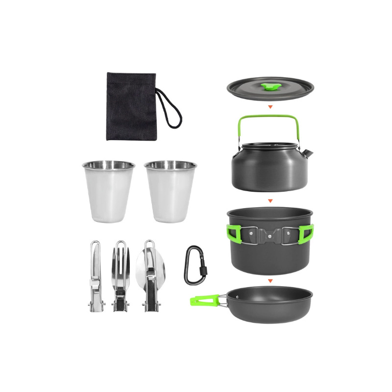 DS-308 Outdoor large capacity  - مراجعة Nesting Camping Cooking Set وسعره