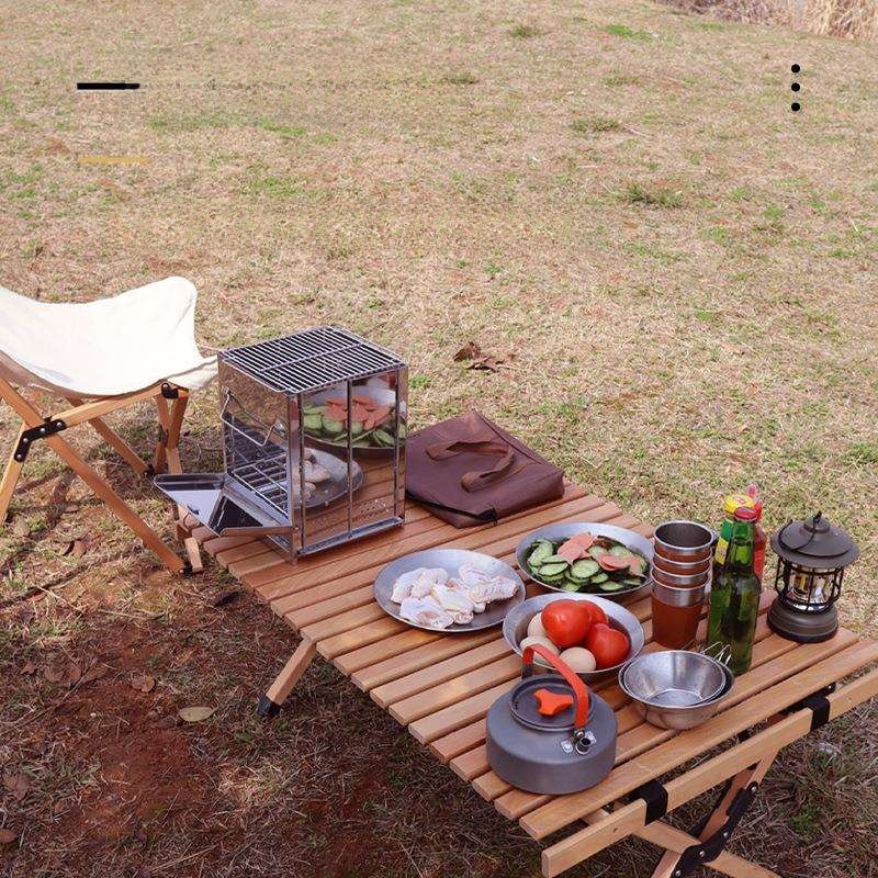 Portable Outdoor Camping BBQ S - مراجعة Camping Cooking Fire Stove وسعره
