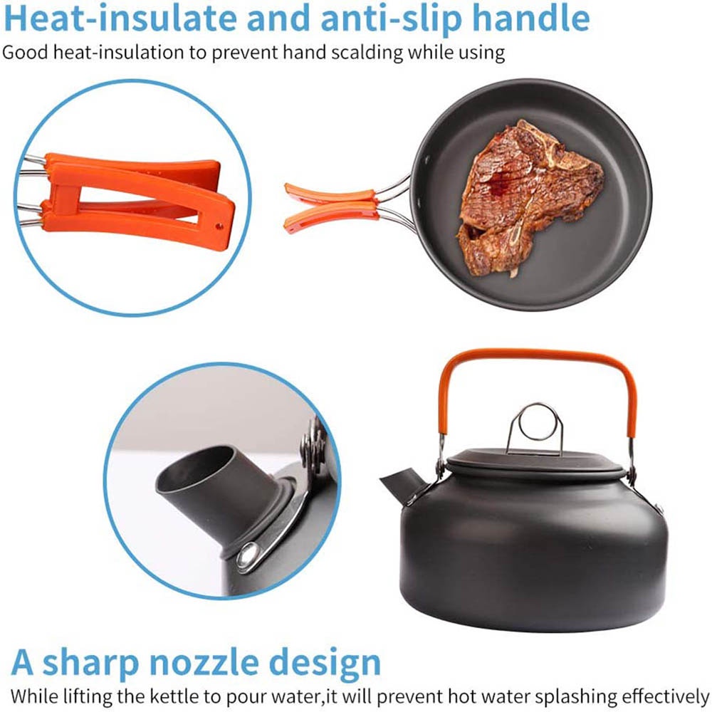 Outdoor camping cooking set, n - مراجعة Nesting Camping Cooking Set وسعره