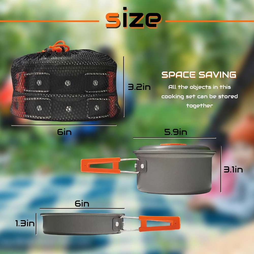 7Pcs Camping Pan Set - Backpac - مراجعة Camping Cooking Backpack وسعره