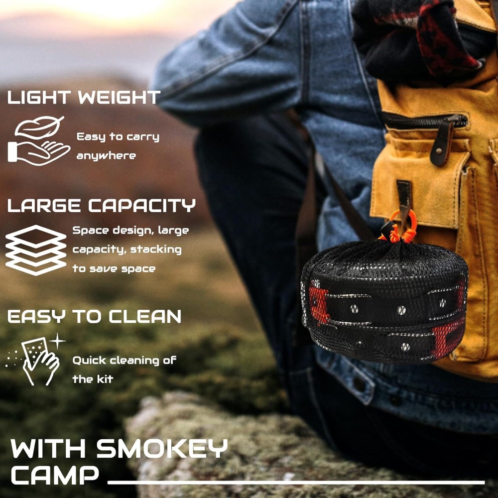 7Pcs Camping Pan Set - Backpac - مراجعة Camping Cooking Backpack وسعره