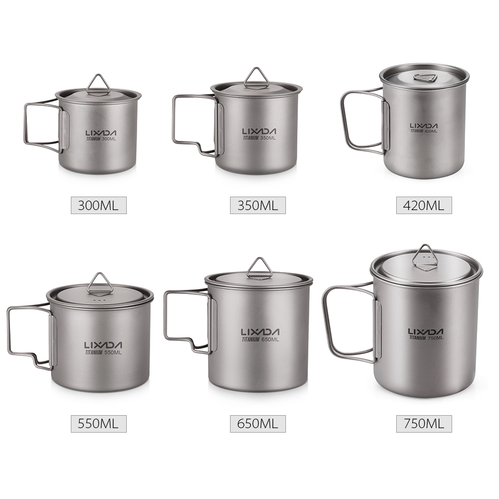Lixada Water Cup Mug Titanium  - مراجعة Camping Cooking Mug وسعره