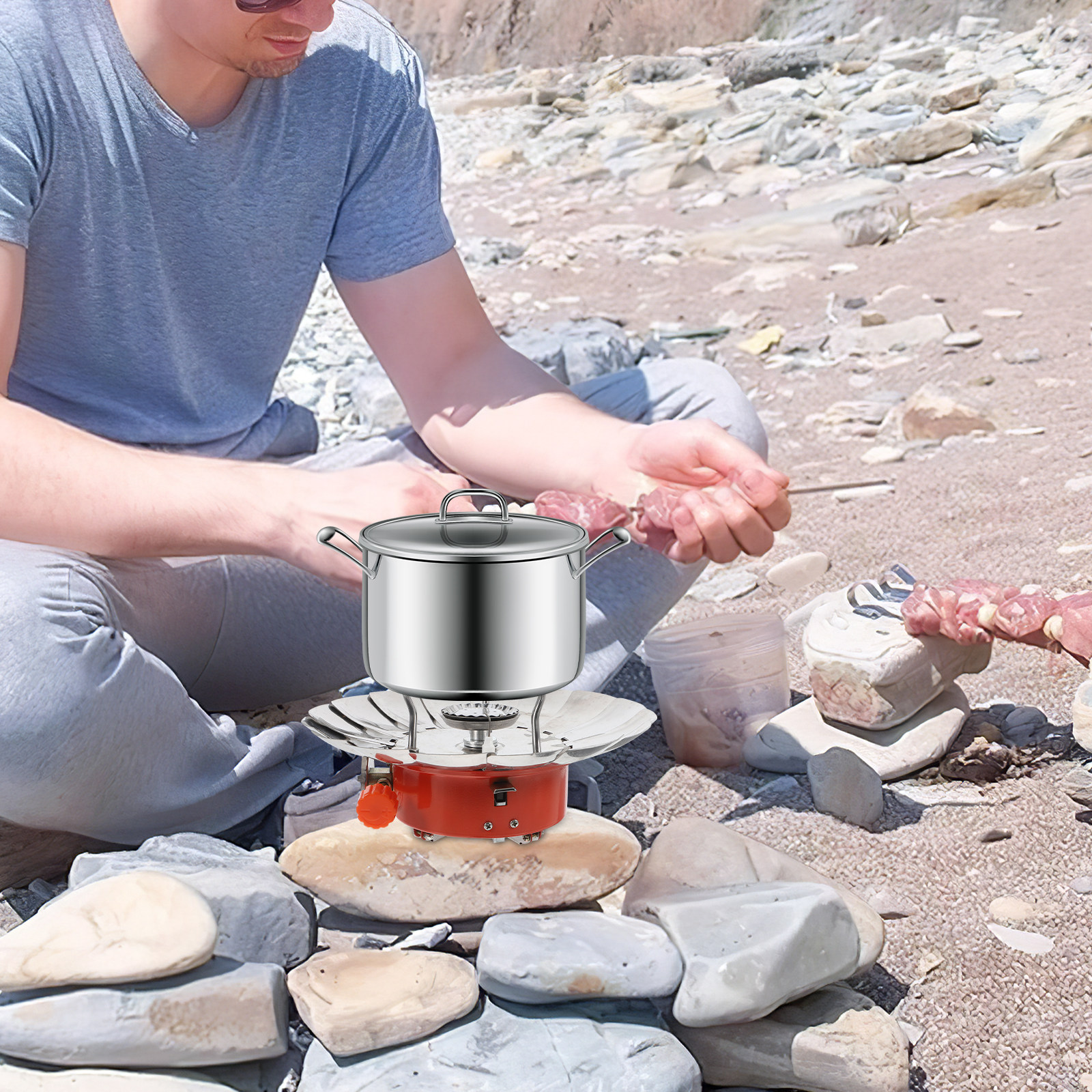 Portable Mini Lotus Windproof  - مراجعة Camping Cooking Range وسعره