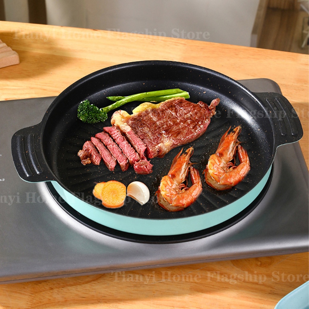 Grill Pan Round Non-Stick Barb - مراجعة Camping Cooking Grill وسعره