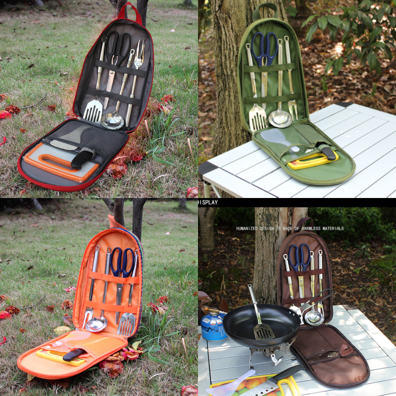 7pcs Camping Kitchen Utensil S - مراجعة Camping Cooking Backpack وسعره
