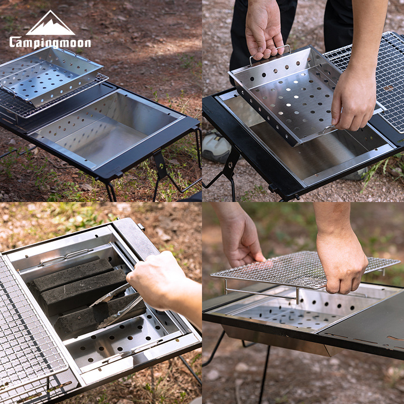 CAMPINGMOON UG-1 IGT Carbon Gr - مراجعة Camping Cooking Table With Windshield وسعره
