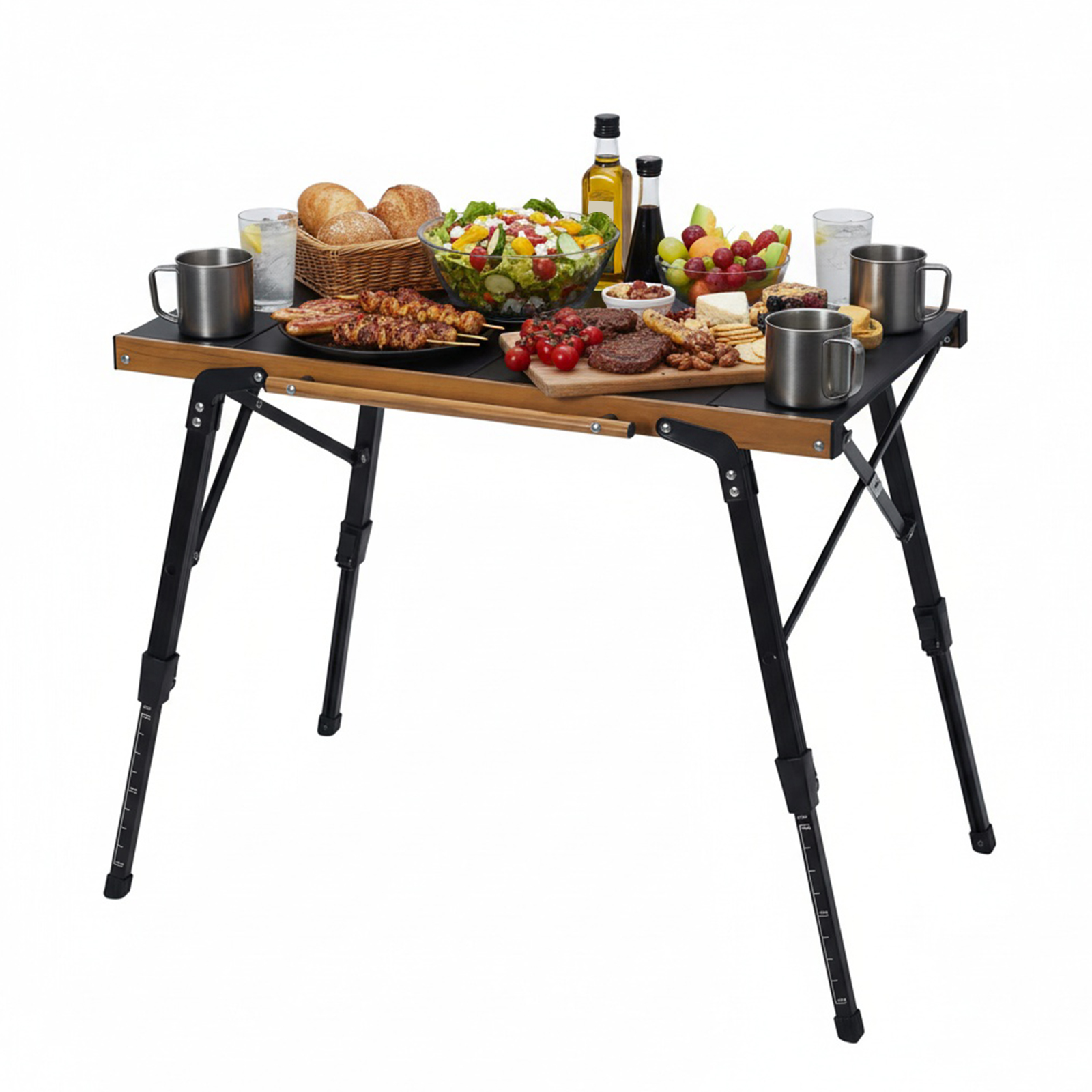 Portable Camping Table with St - مراجعة Camping Cooking Table وسعره