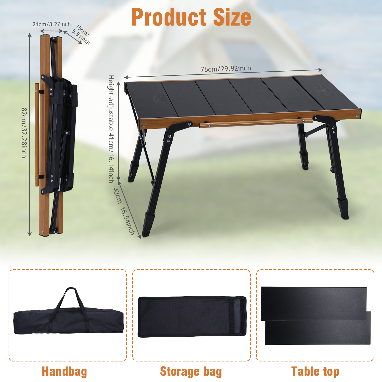 Portable Camping Table with St - مراجعة Camping Cooking Table وسعره
