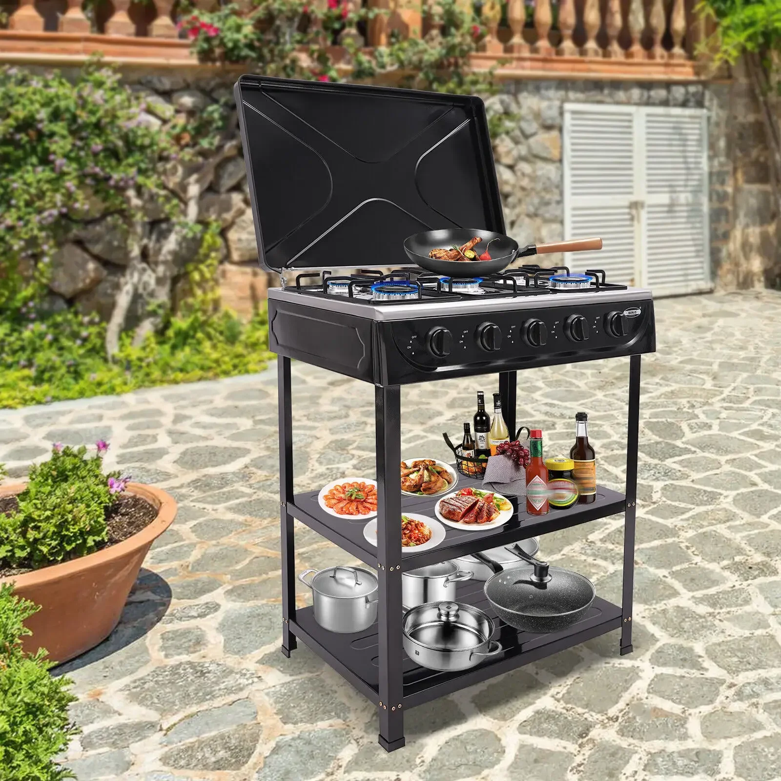 5 Burner Natural Gas Stove 12. - مراجعة Camping Cooking Range وسعره