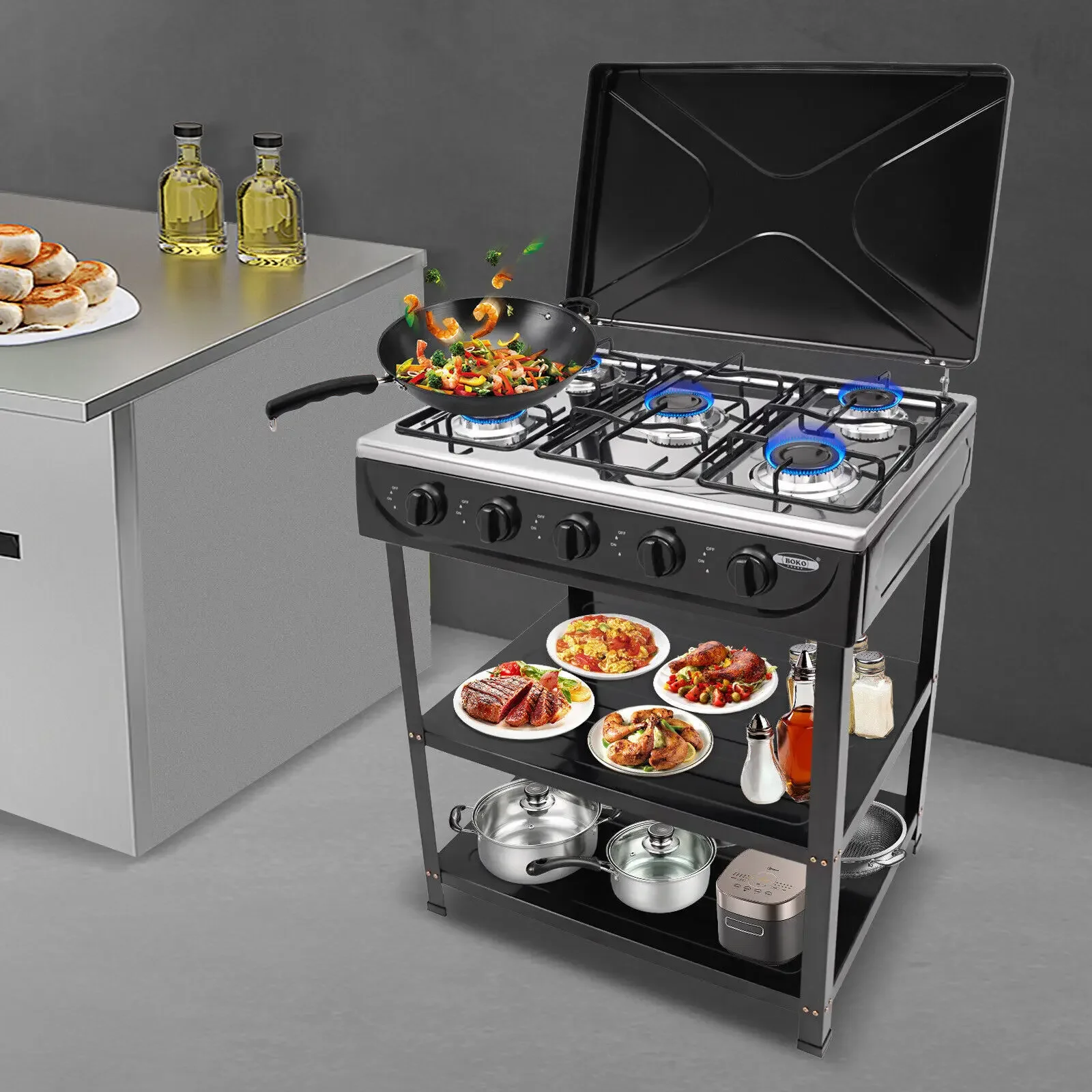 5 Burner Natural Gas Stove 12. - مراجعة Camping Cooking Range وسعره