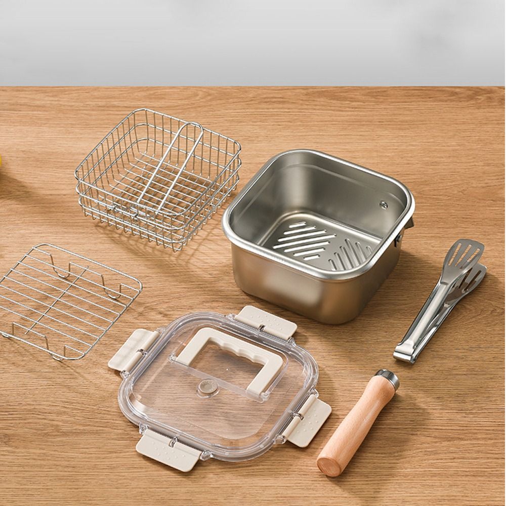 Portable Stainless Steel Fryin - مراجعة Camping Cooking Set Large وسعره