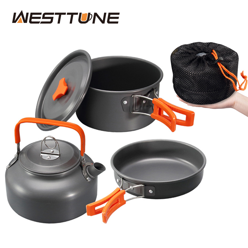 WESTTUNE Camping Cookware Kit  - مراجعة Camping Cooking Set With Kettle وسعره