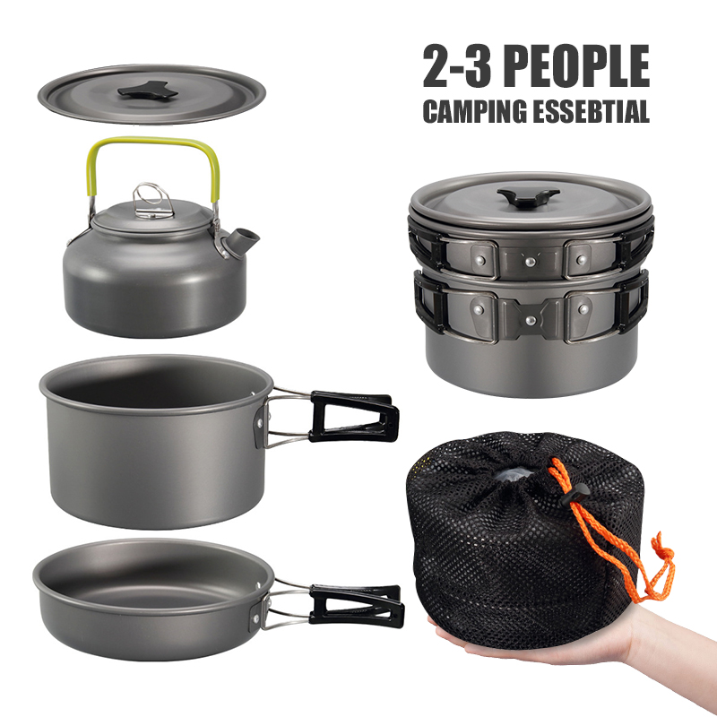 WESTTUNE Camping Cookware Kit  - مراجعة Camping Cooking Set With Kettle وسعره